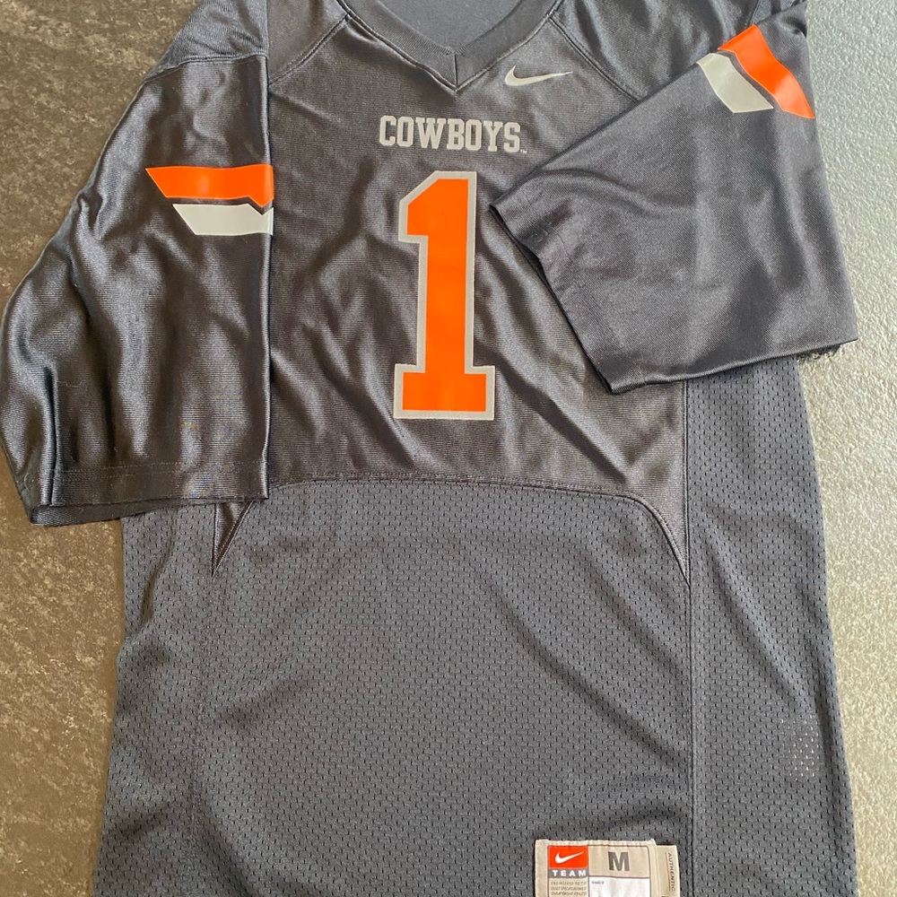 Nike Oklahoma State Football Jersey M Black/Orange/Grey
